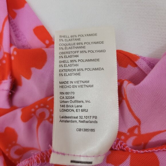 FREE PEOPLE Womens Shirt Sz L Lucky Shirtee Sheer Mesh PINK Floral Button Up - Picture 7 of 13